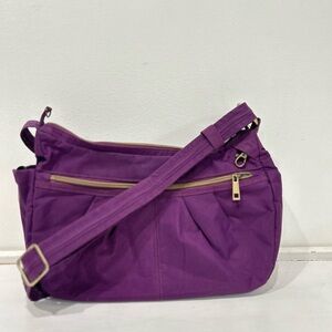 Travelon Anti-Theft Signature Hobo Bag Purple – Crossbody Shoulder Bag